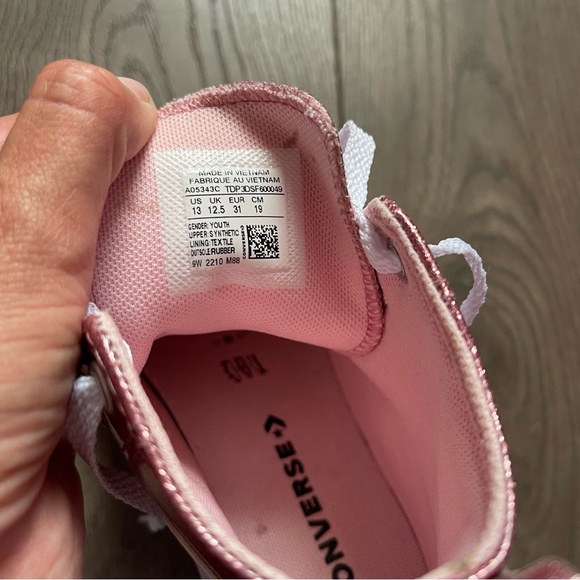 Converse All Star Pink Glitter Move Toddler Size 13 Platform High Top Sneakers - Picture 9 of 10